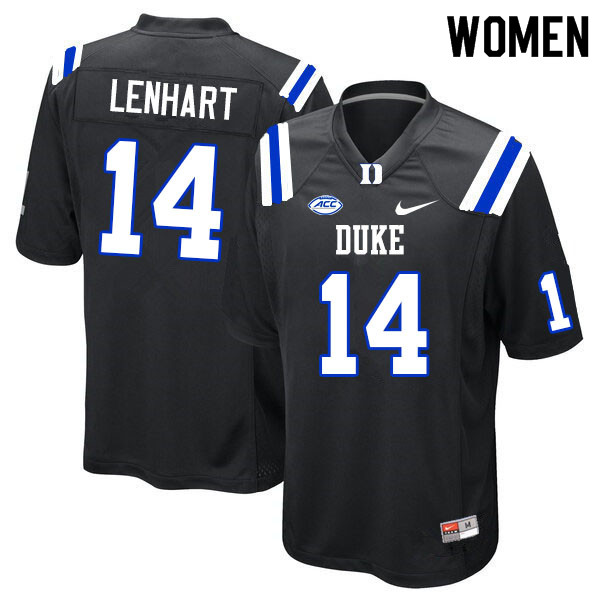 Women #14 Ty Lenhart Duke Blue Devils College Football Jerseys Sale-Black